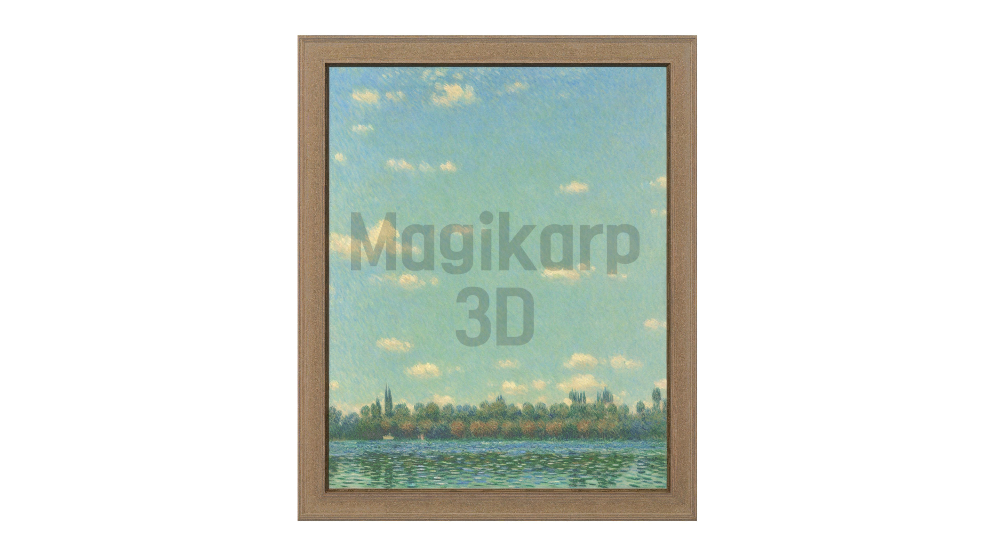 10 Monet Style Paintings Set - Game Ready Asset Low-poly 3D model_15