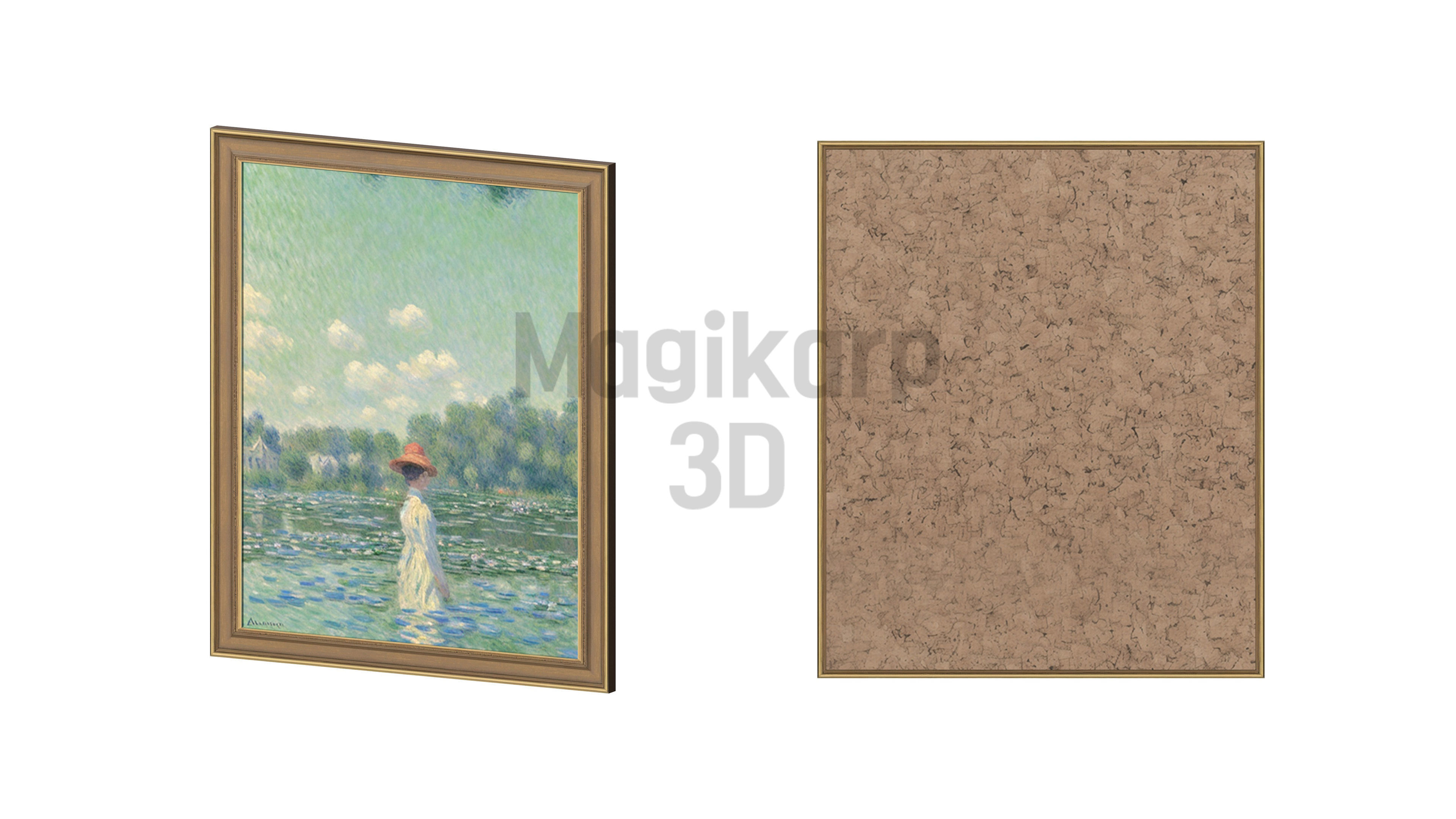 10 Monet Style Paintings Set - Game Ready Asset Low-poly 3D model_14