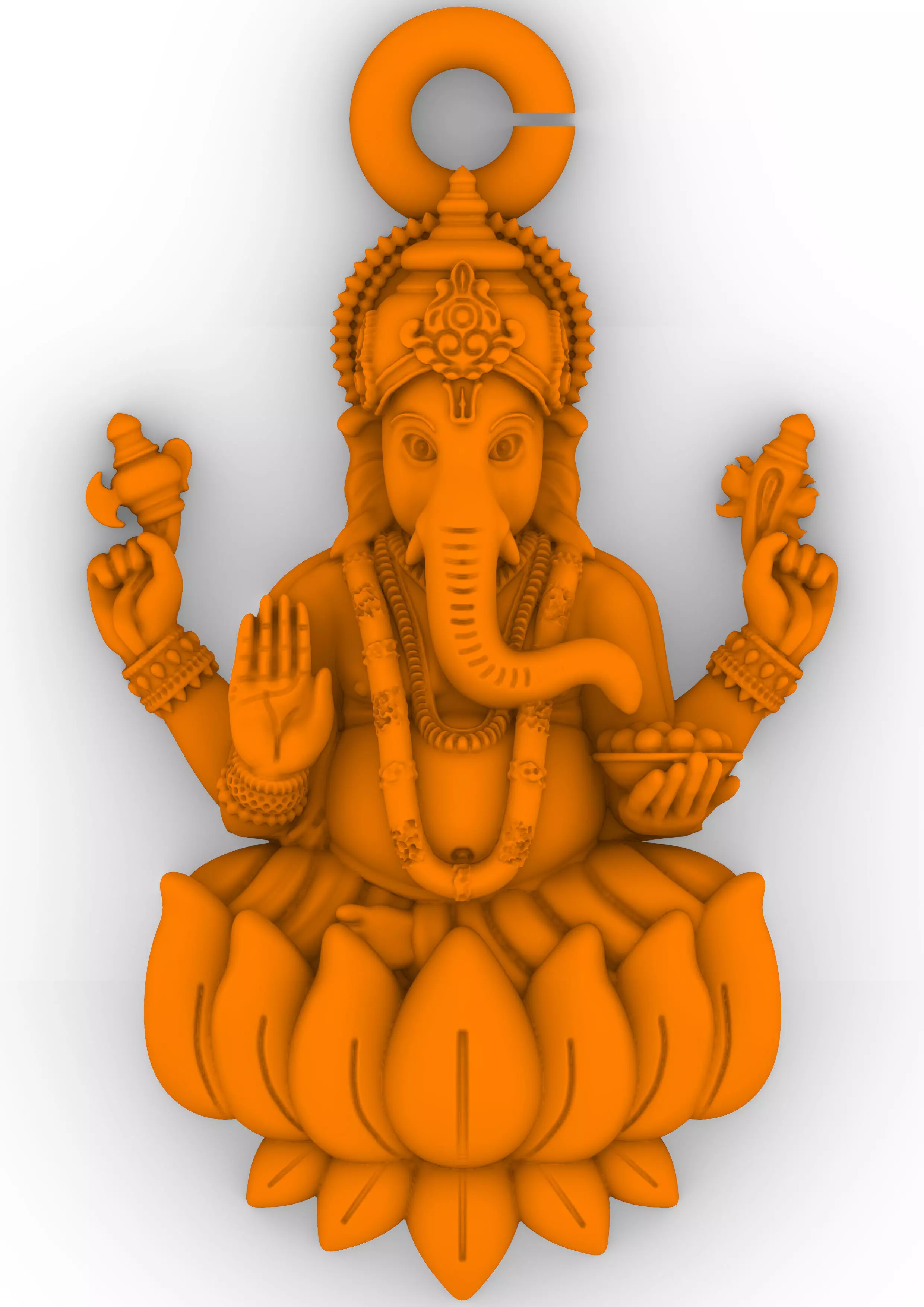 GOD GANESH PENDANT 3D print model_0
