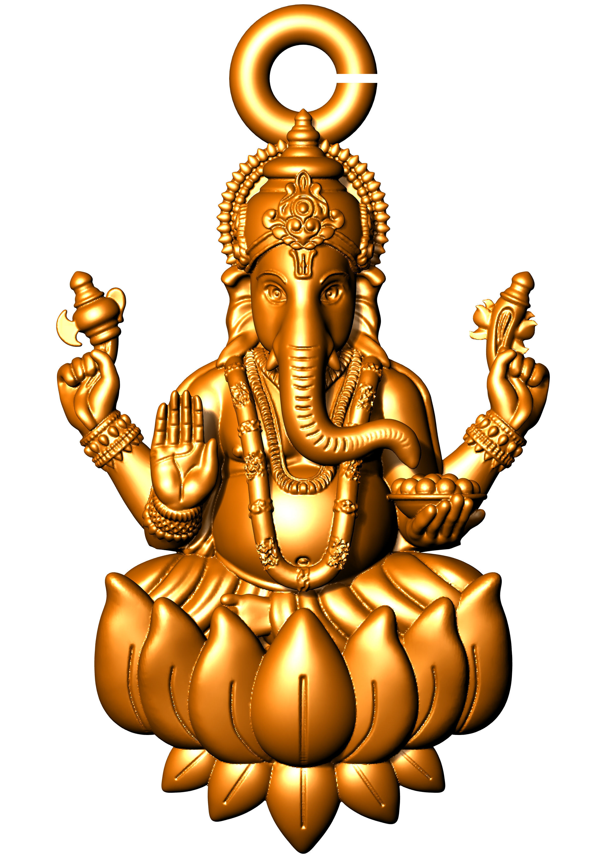 GOD GANESH PENDANT 3D print model_1