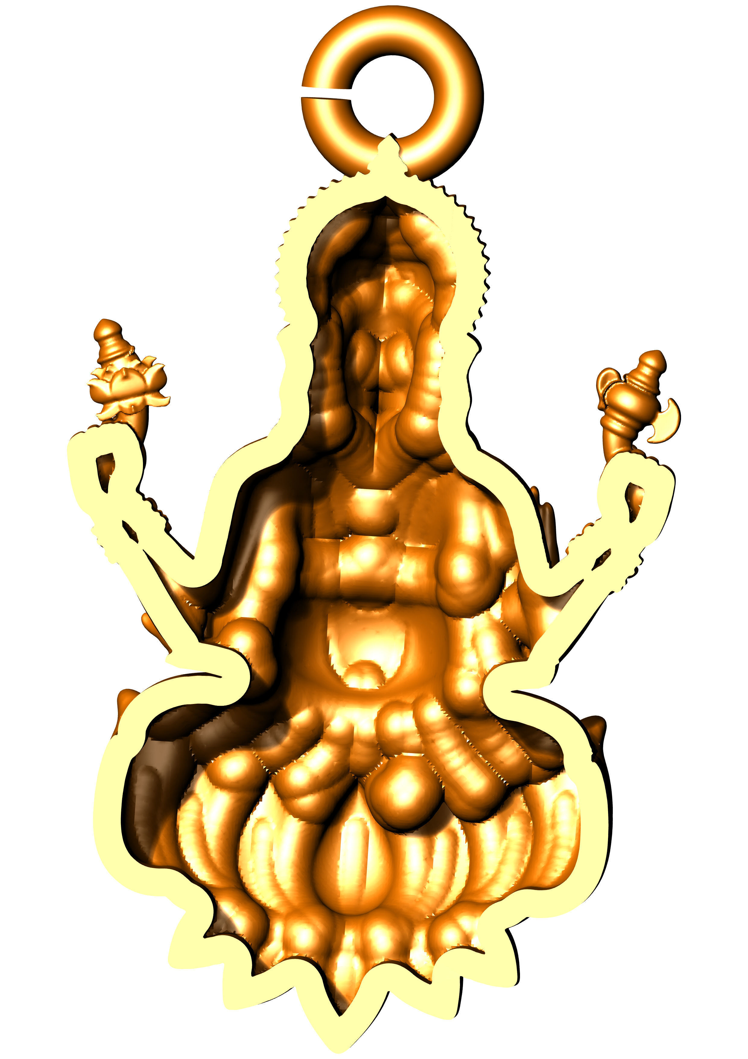 GOD GANESH PENDANT 3D print model_3