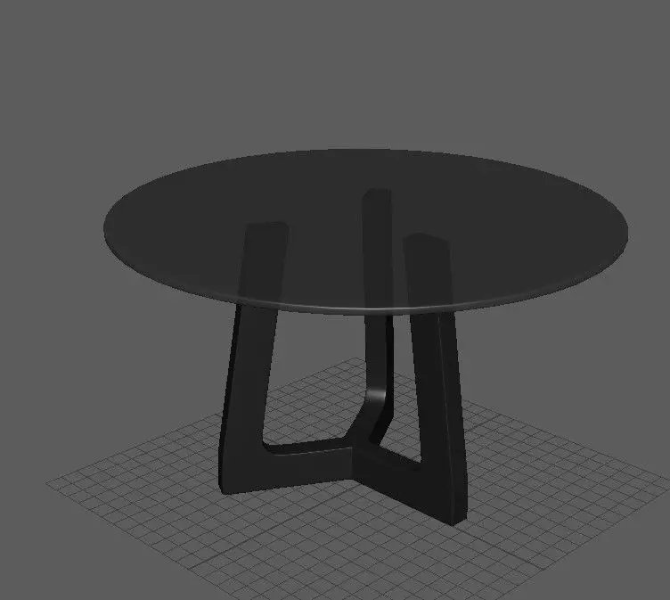 Round Glass Creative Table 3D model_0