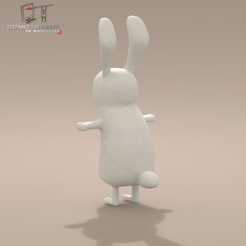 Rabbit cartoon character 3D model_2