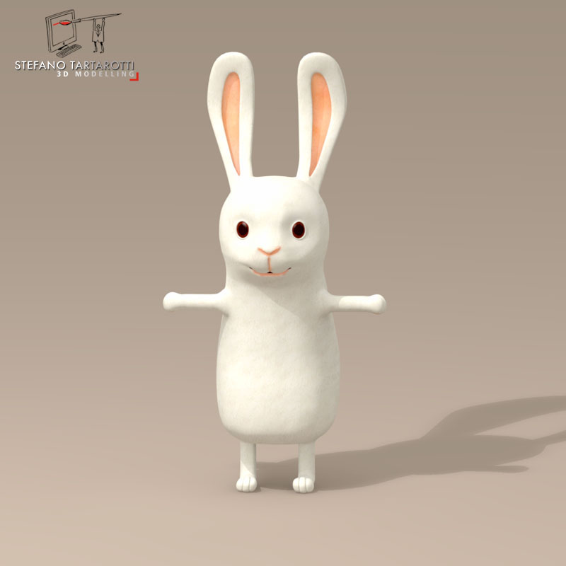 Rabbit cartoon character 3D model_4