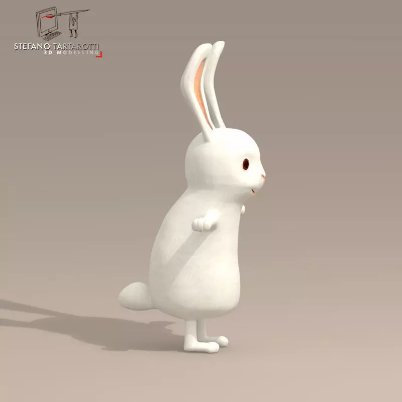 Rabbit cartoon character 3D model_0