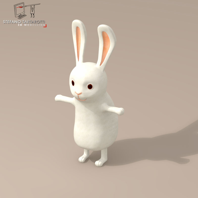 Rabbit cartoon character 3D model_6