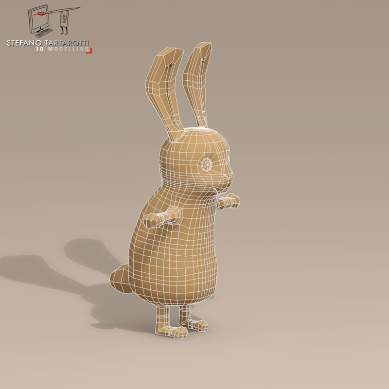 Rabbit cartoon character 3D model_5
