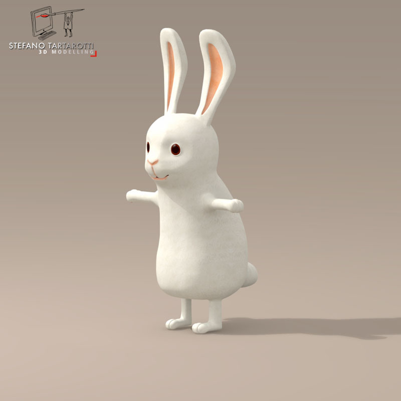 Rabbit cartoon character 3D model_3