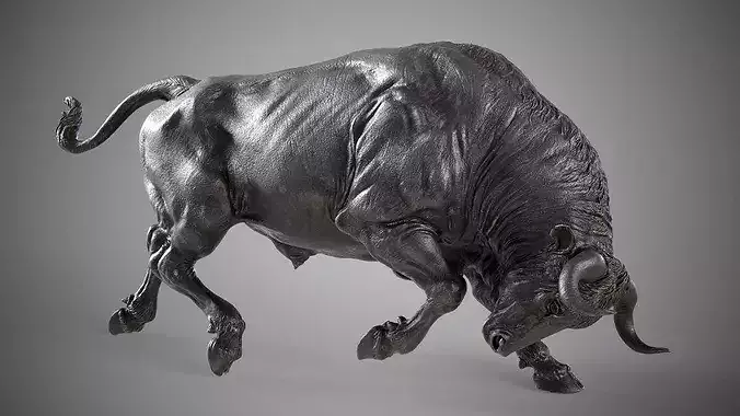 Bull attack - 3D Sculpting - High Poly 