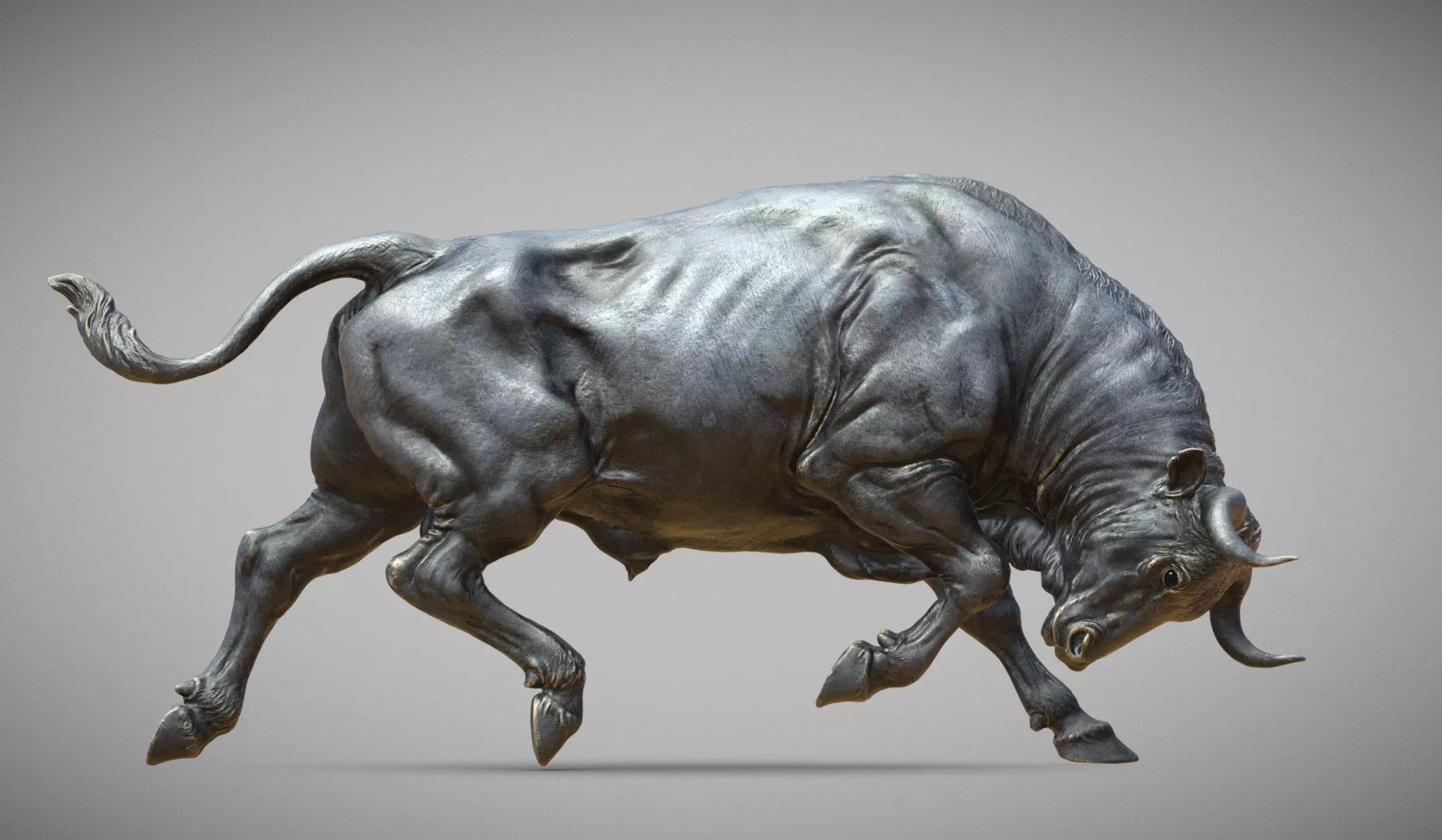 Bull attack - 3D Sculpting - High Poly  3D print model_0