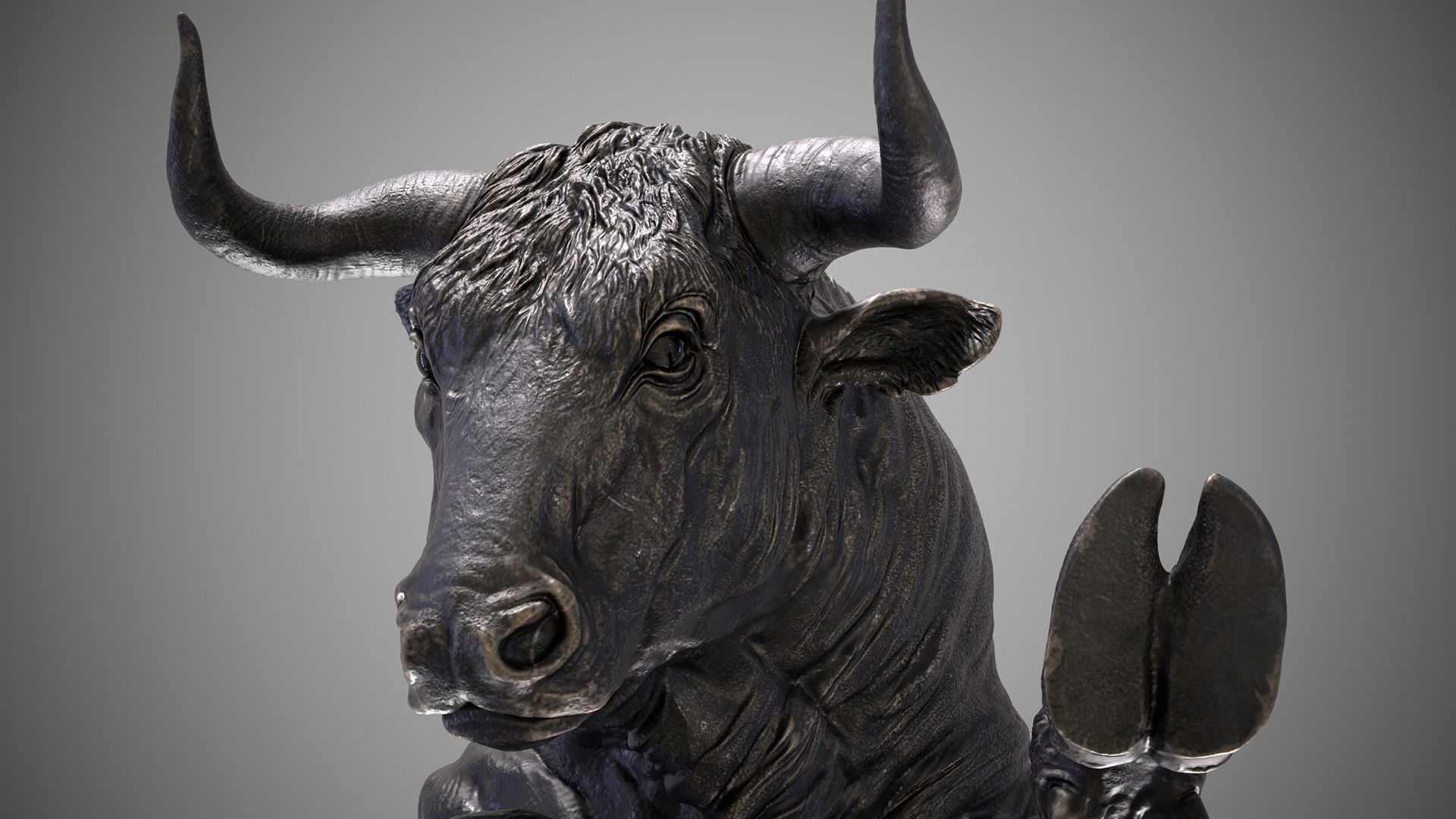Bull attack - 3D Sculpting - High Poly  3D print model_10