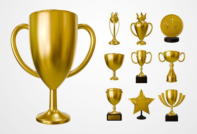 Gold Trophy Low-poly 3D model