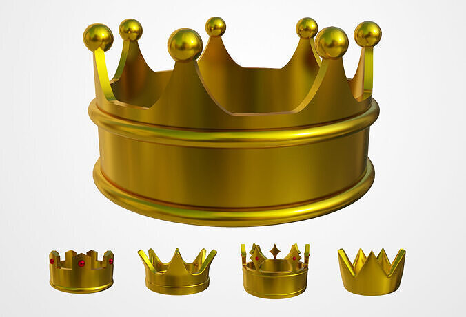 Gold Crowns Low-poly 3D model