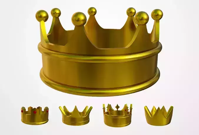 Gold Crowns Low-poly 3D model