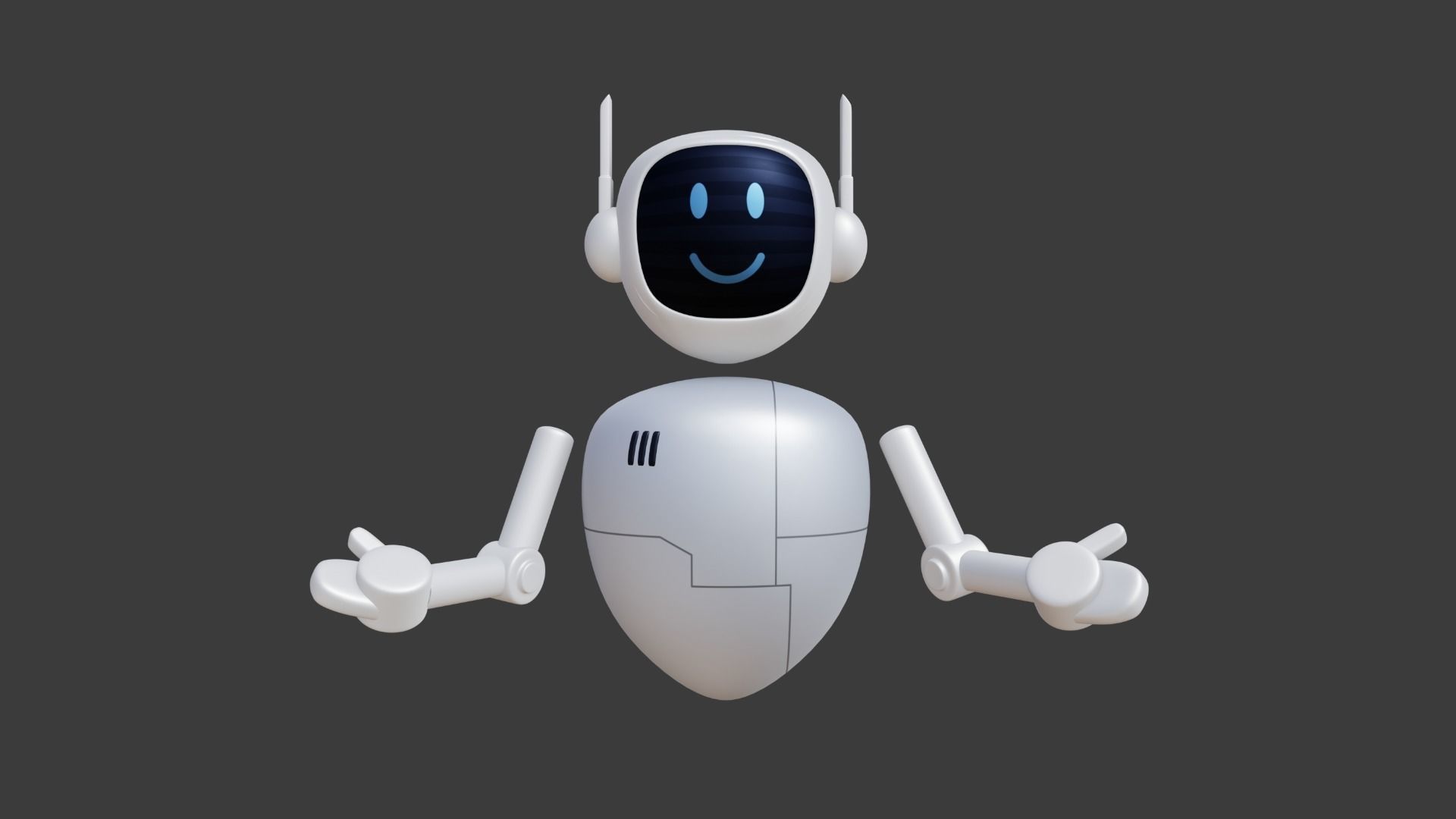Robot Character Rigged Low-poly 3D model_2