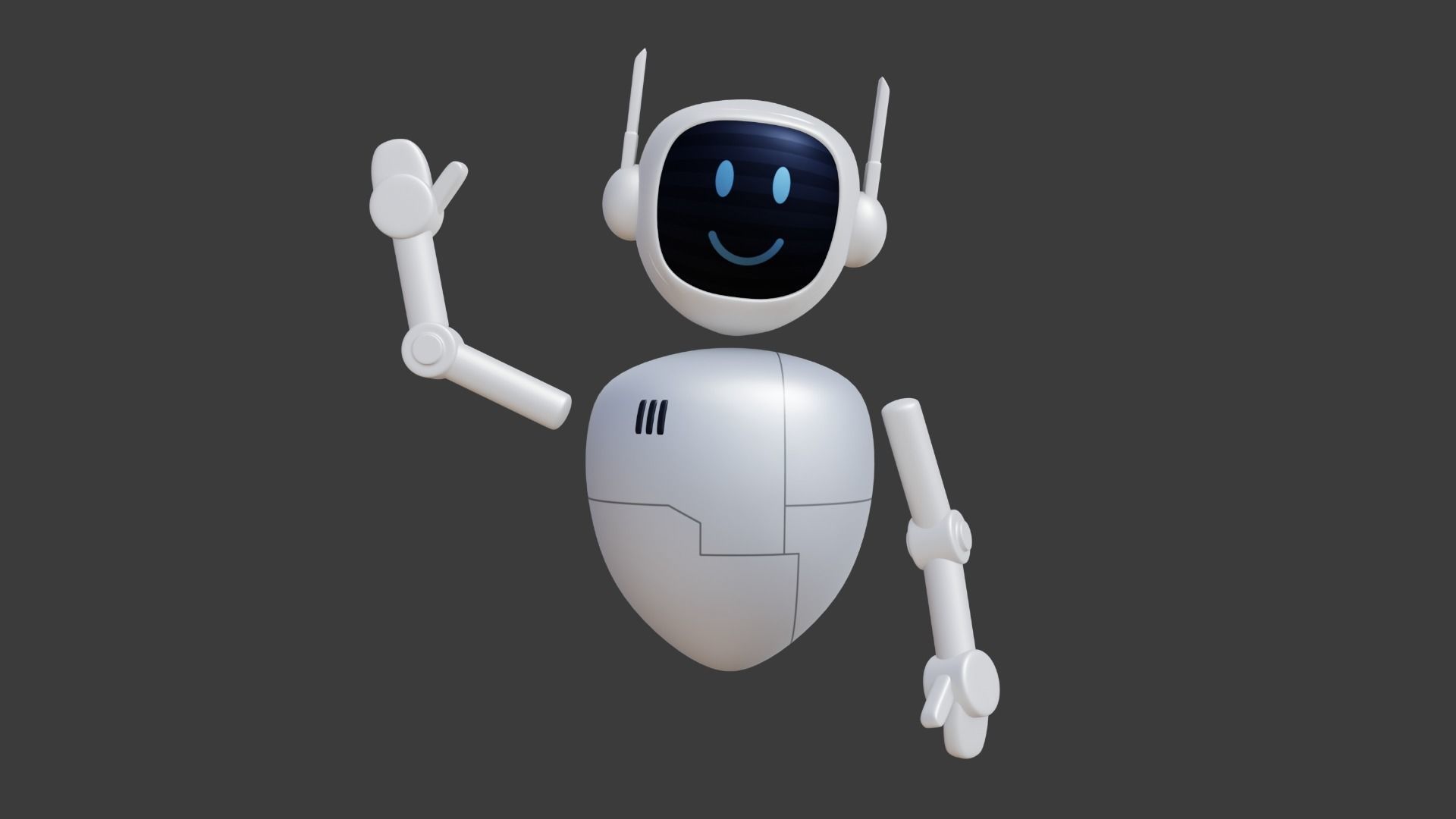 Robot Character Rigged Low-poly 3D model_1