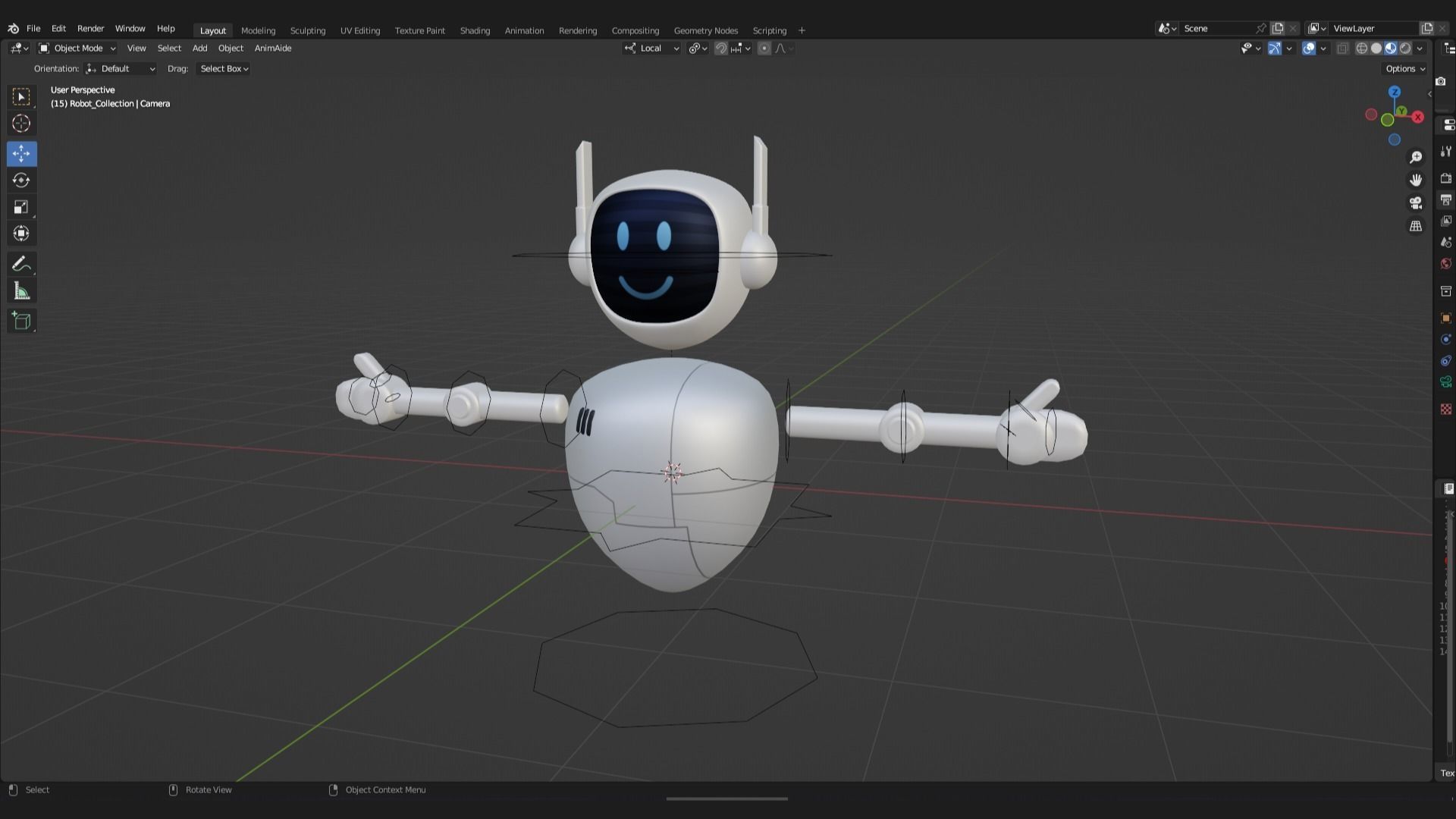 Robot Character Rigged Low-poly 3D model_5