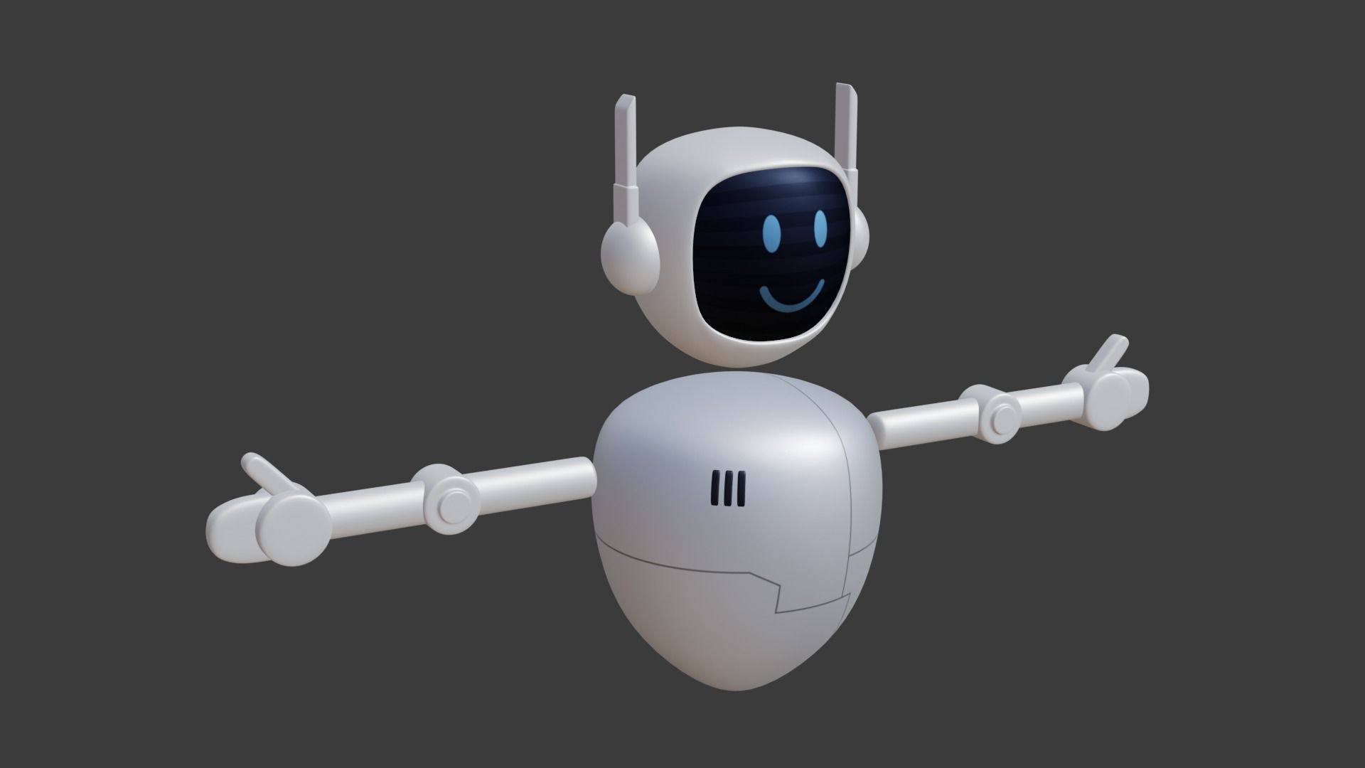 Robot Character Rigged Low-poly 3D model_4
