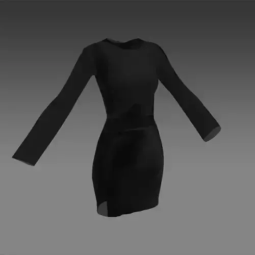 Dress black color hourglass shape and vual detail