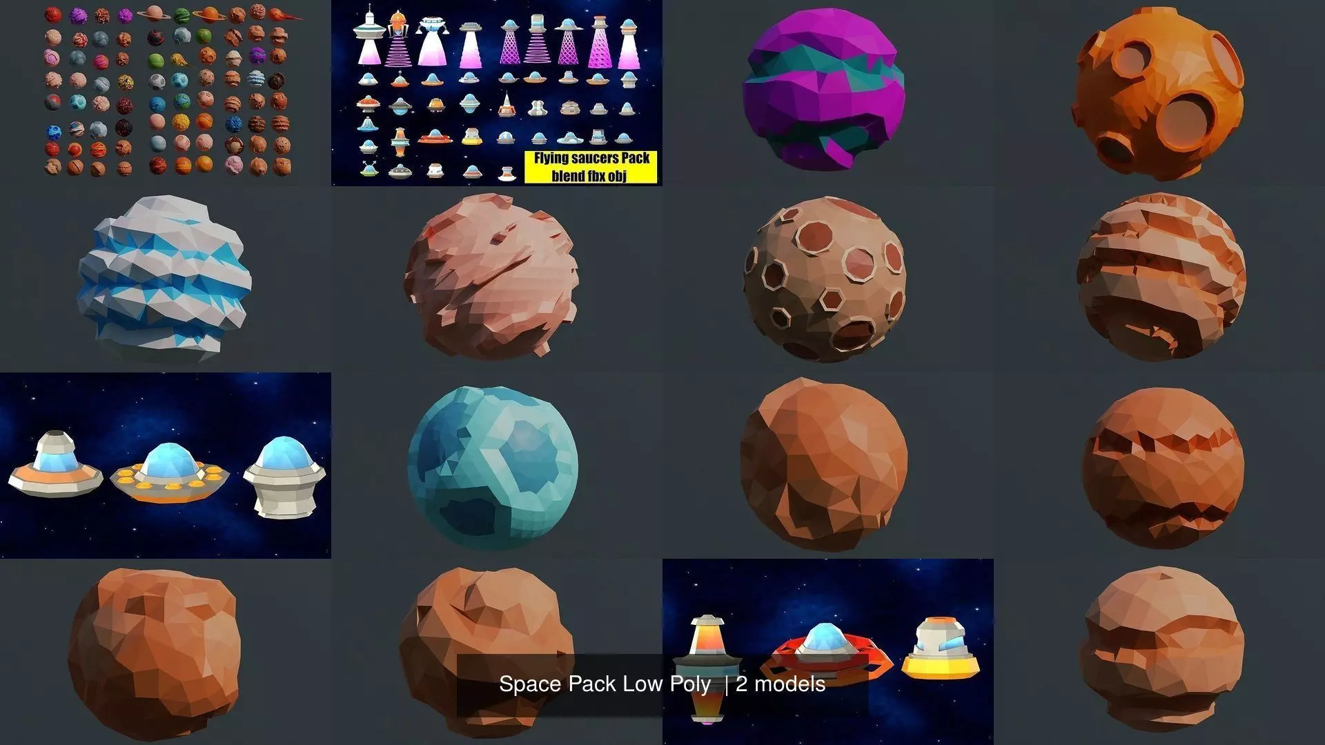 Space Pack Low Poly  3D Model Collection_0