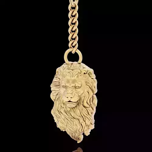 Lion key holder silver gold printable 3d model jewelry