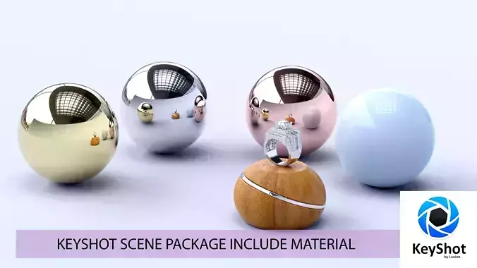 Jewelry Rendering Scenes - K002 - white gold with marble