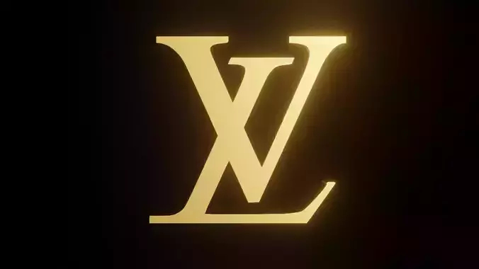 Louis Vuitton Gold Logo  3D print model