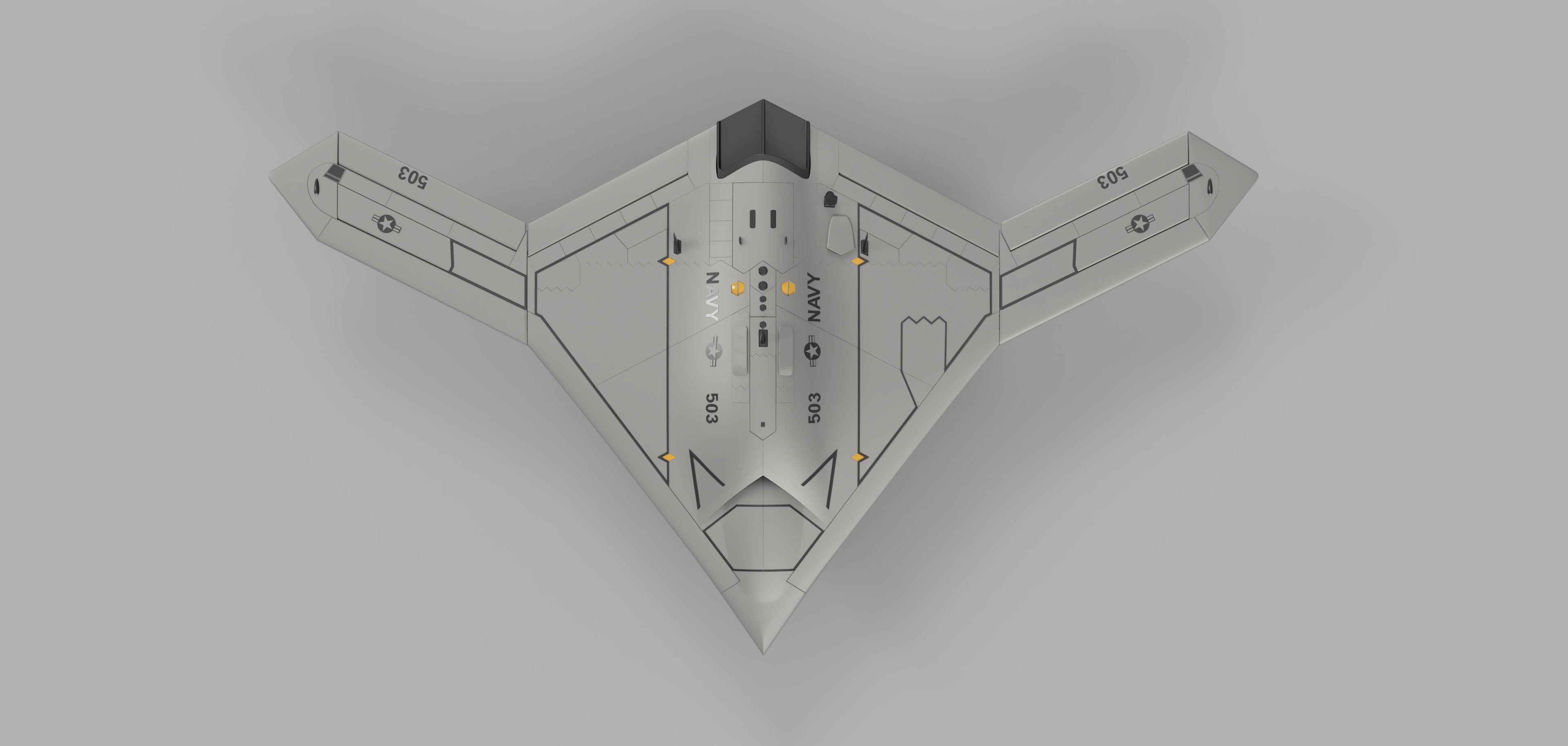 NORTHROP GRUMMAN X-47B DRONE HIGH QUALITY 3D PRINT MODEL 3D print model_12