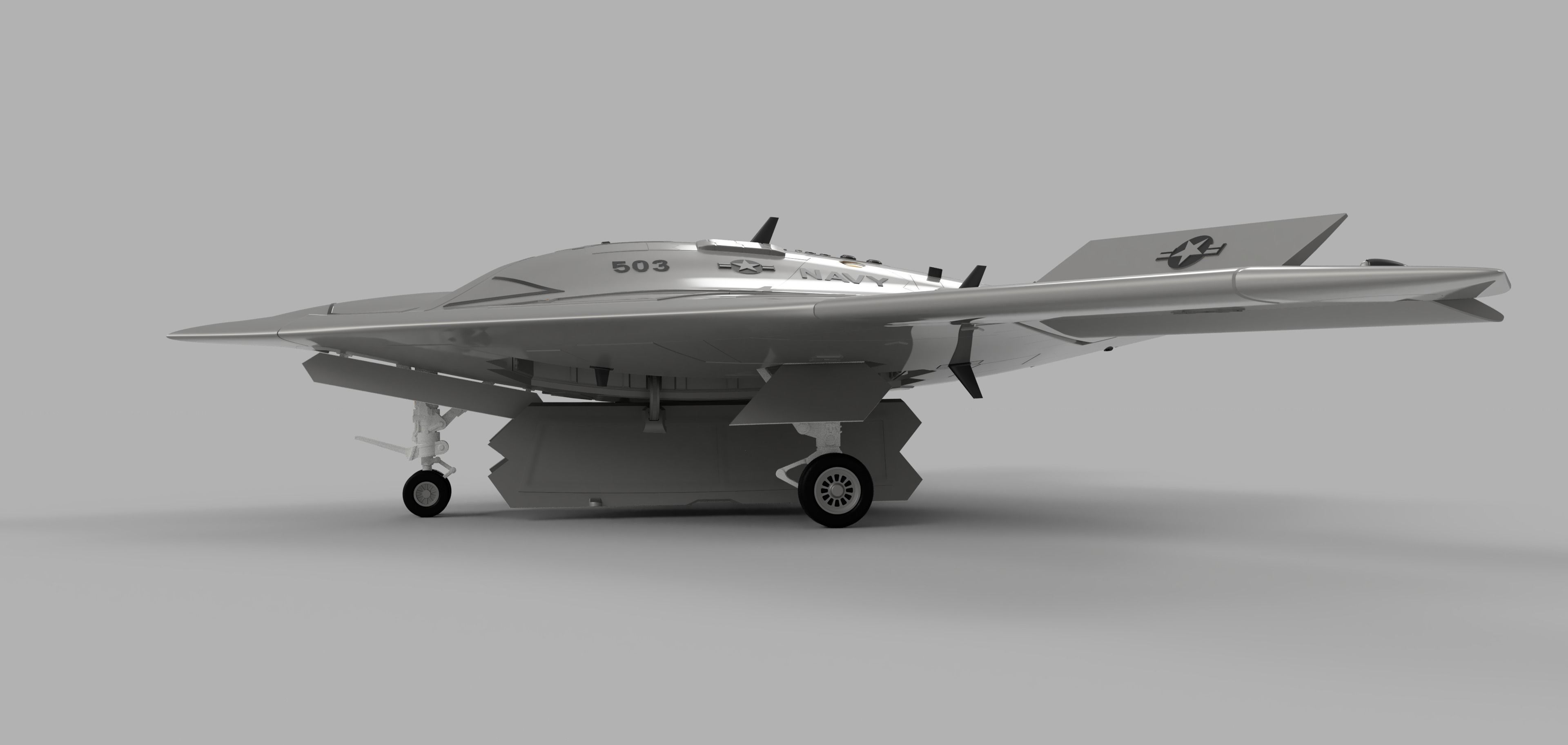 NORTHROP GRUMMAN X-47B DRONE HIGH QUALITY 3D PRINT MODEL 3D print model_7
