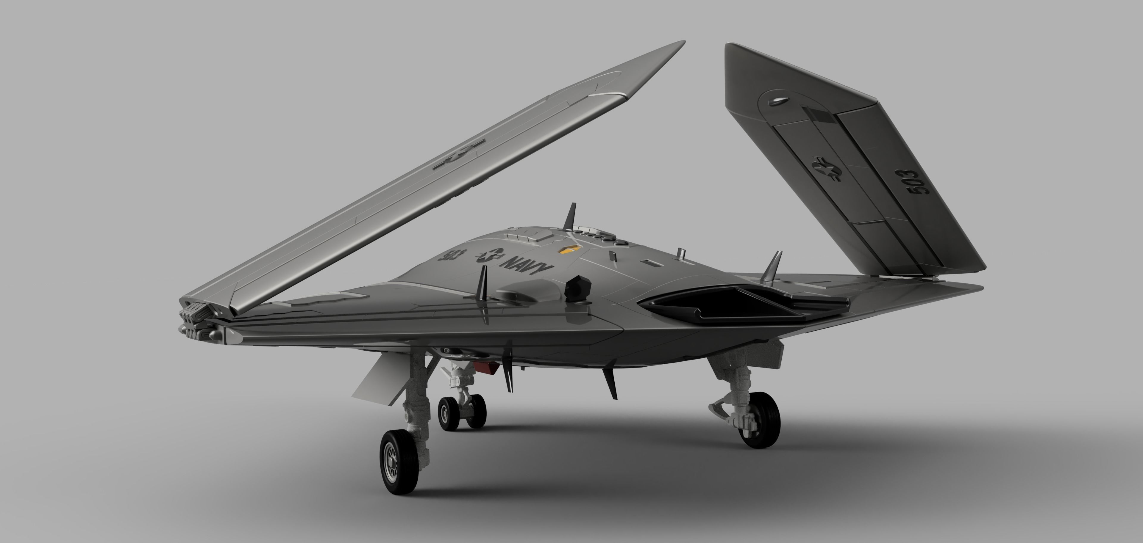NORTHROP GRUMMAN X-47B DRONE HIGH QUALITY 3D PRINT MODEL 3D print model_3
