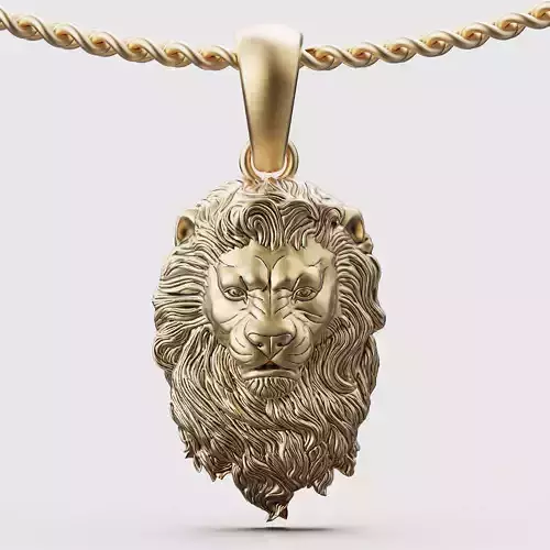 Lion pendant silver gold printable 3d model jewelry