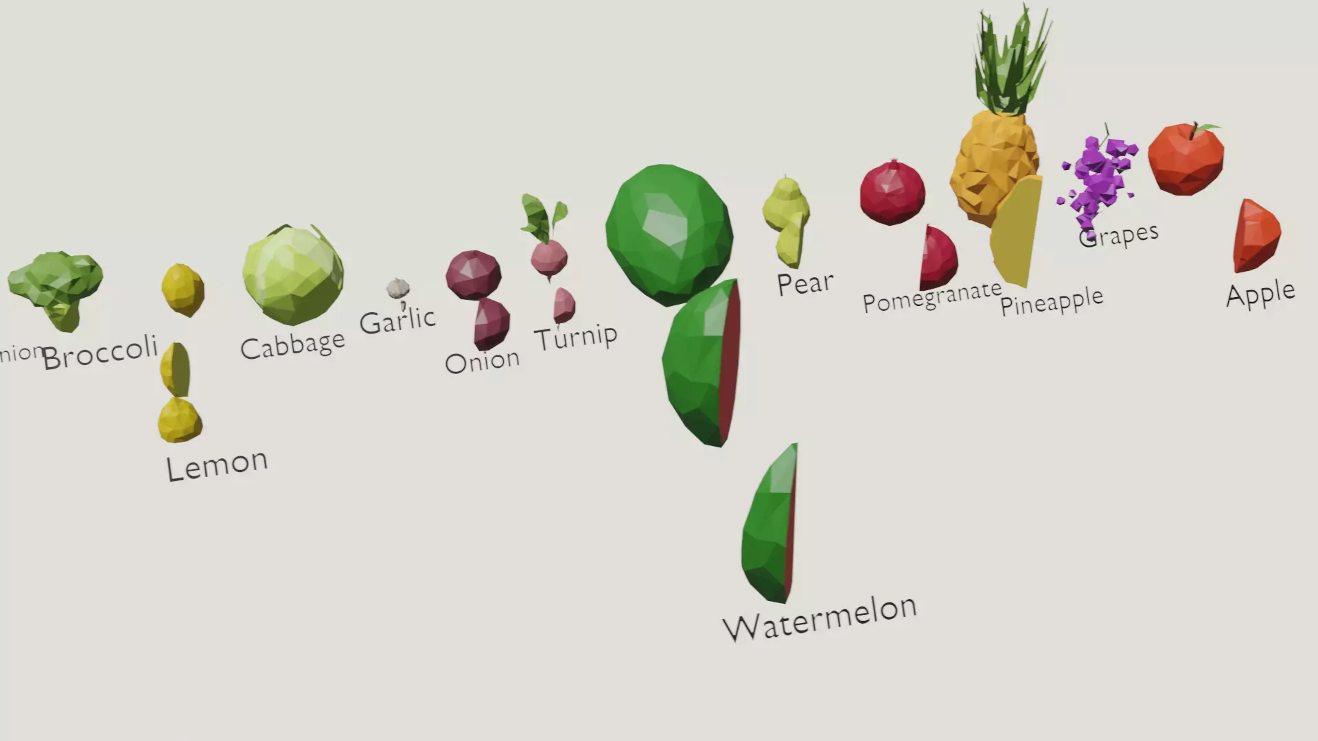 low poly vegetables Low-poly 3D model_0