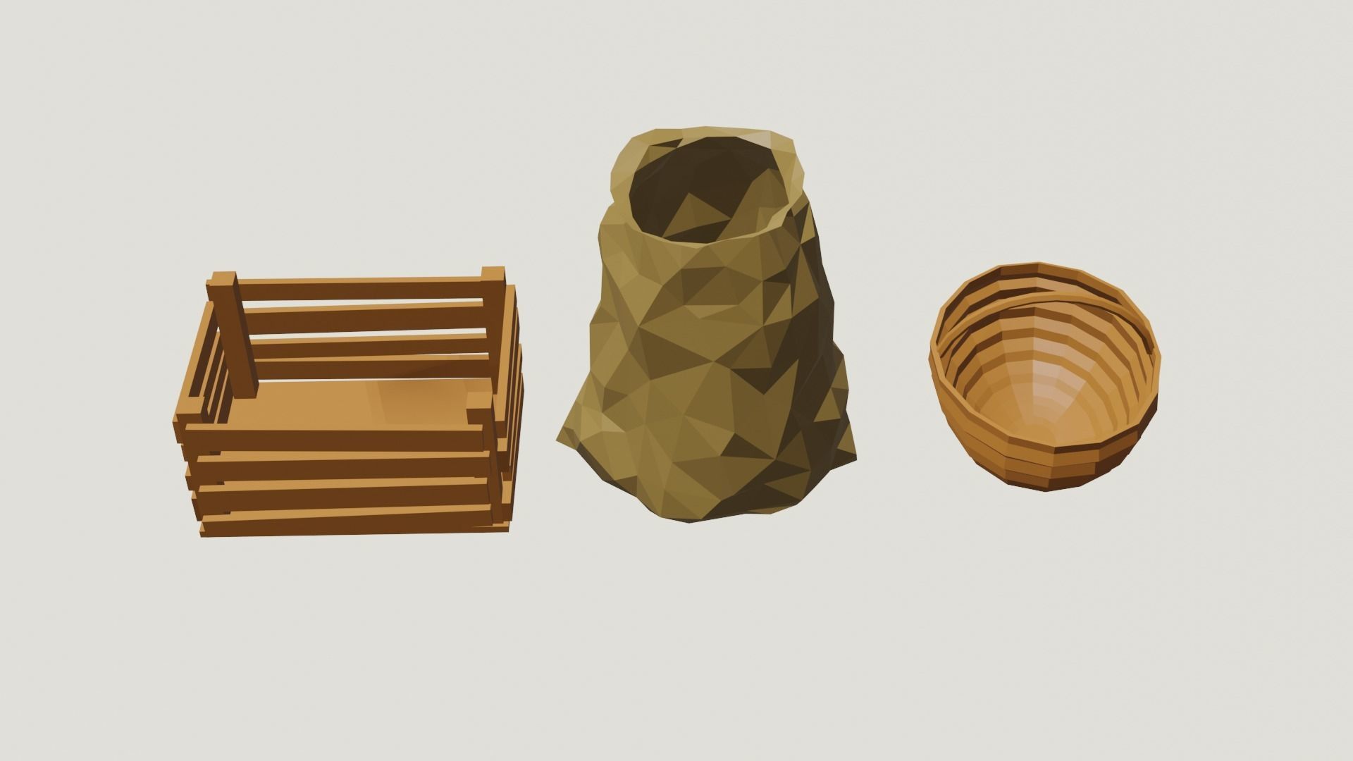 low poly vegetables Low-poly 3D model_3
