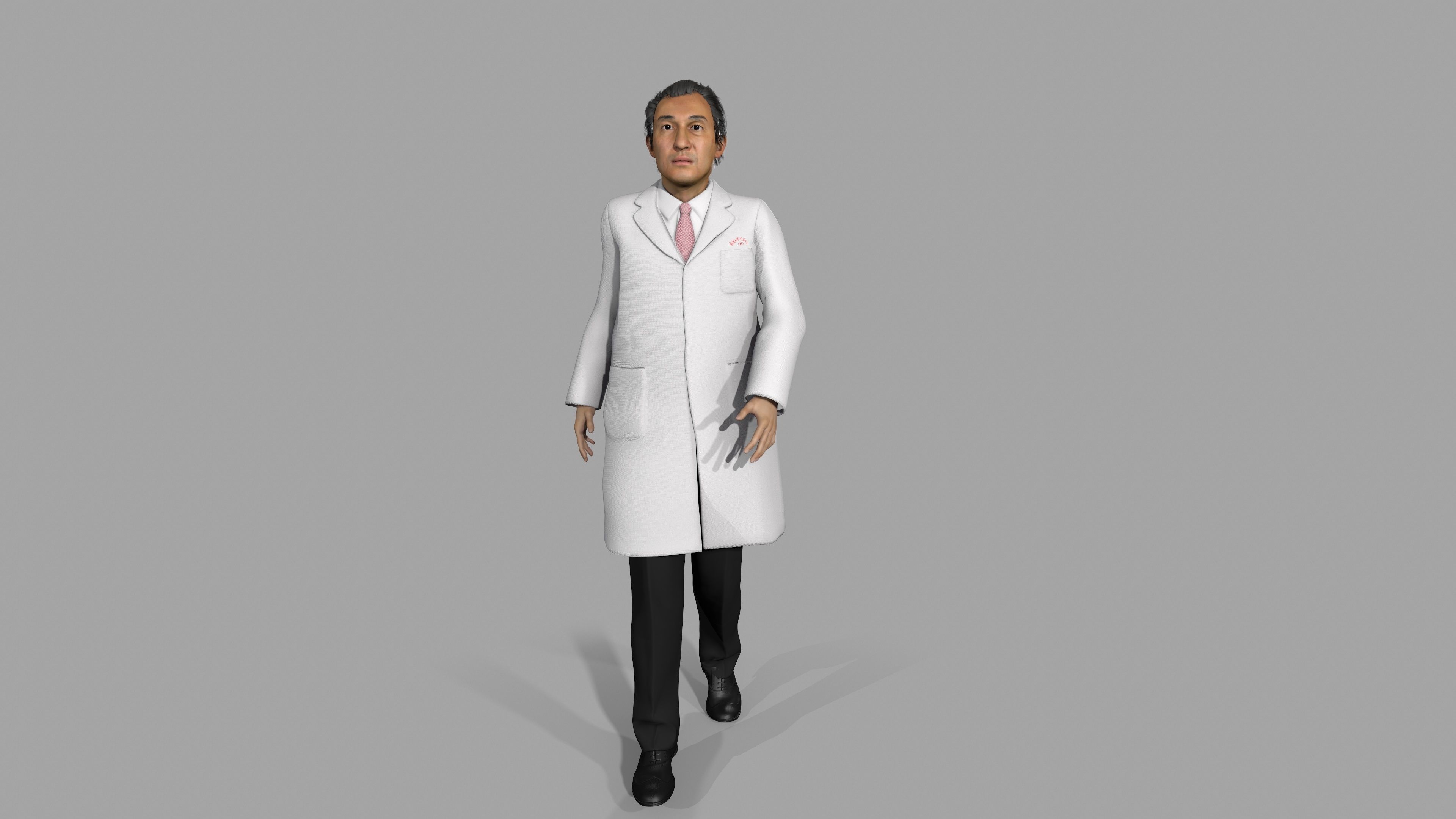Asian Doctor Character Man Low-poly 3D model_5