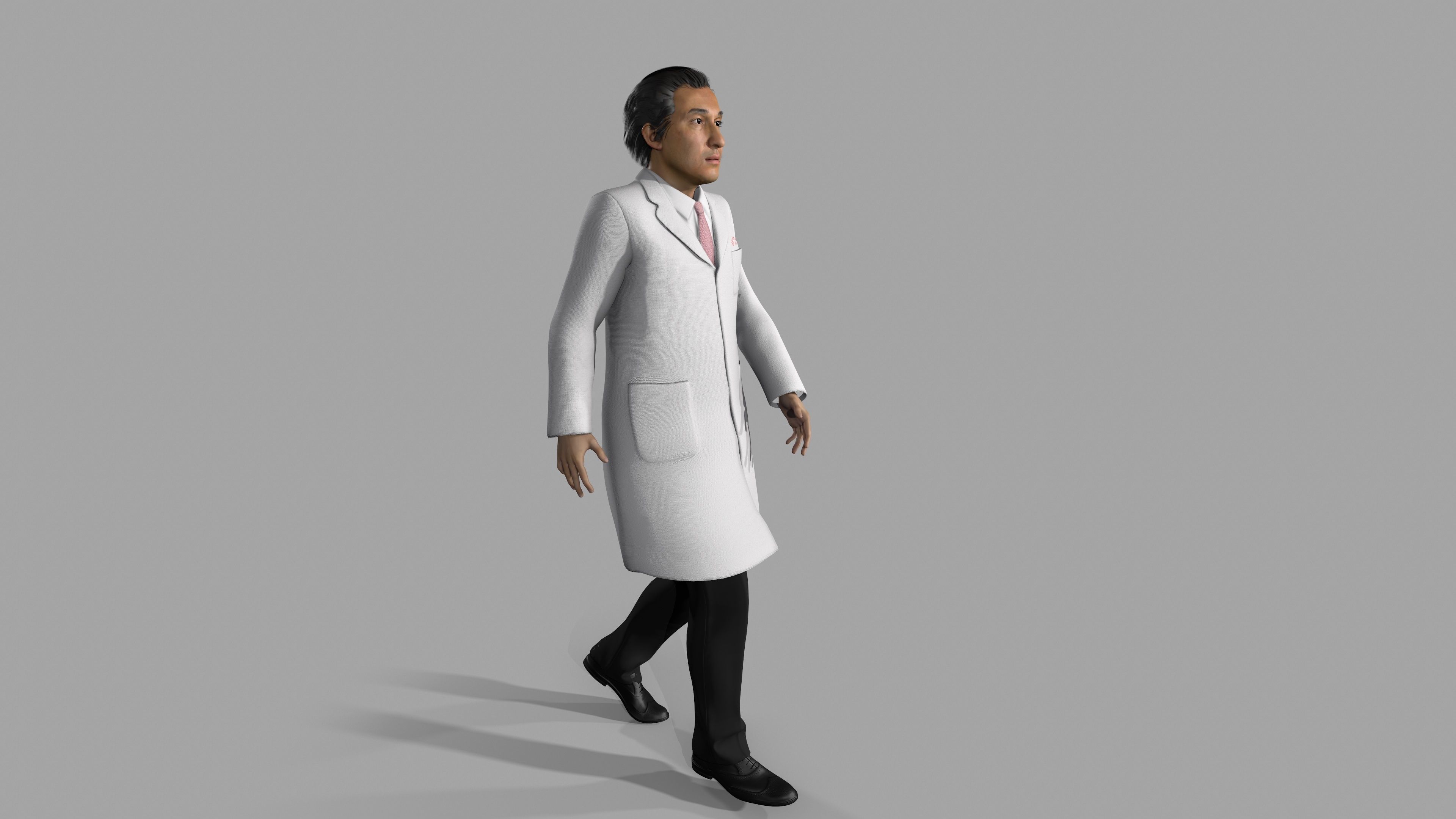 Asian Doctor Character Man Low-poly 3D model_4