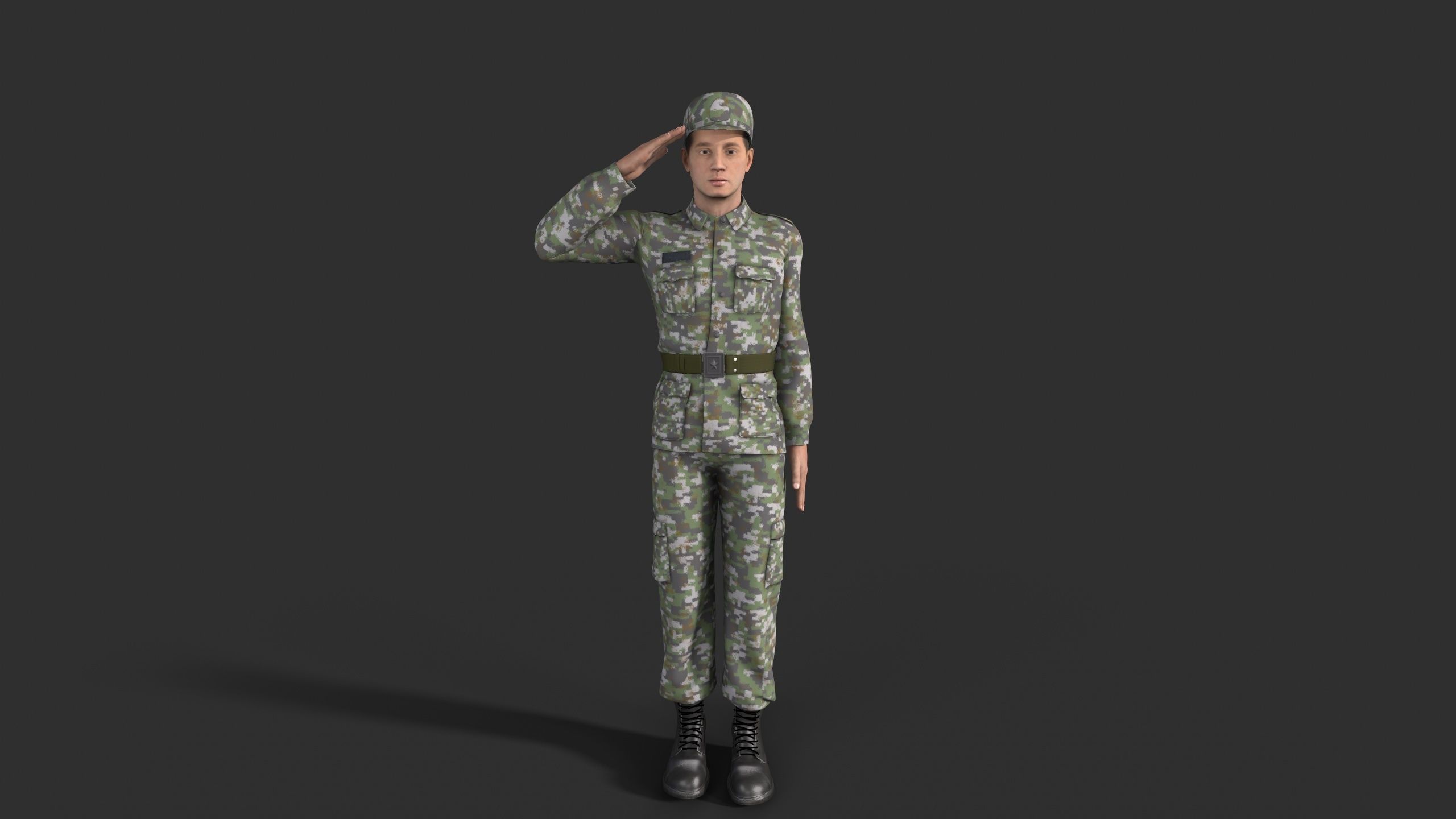 soldier Low-poly 3D model_6