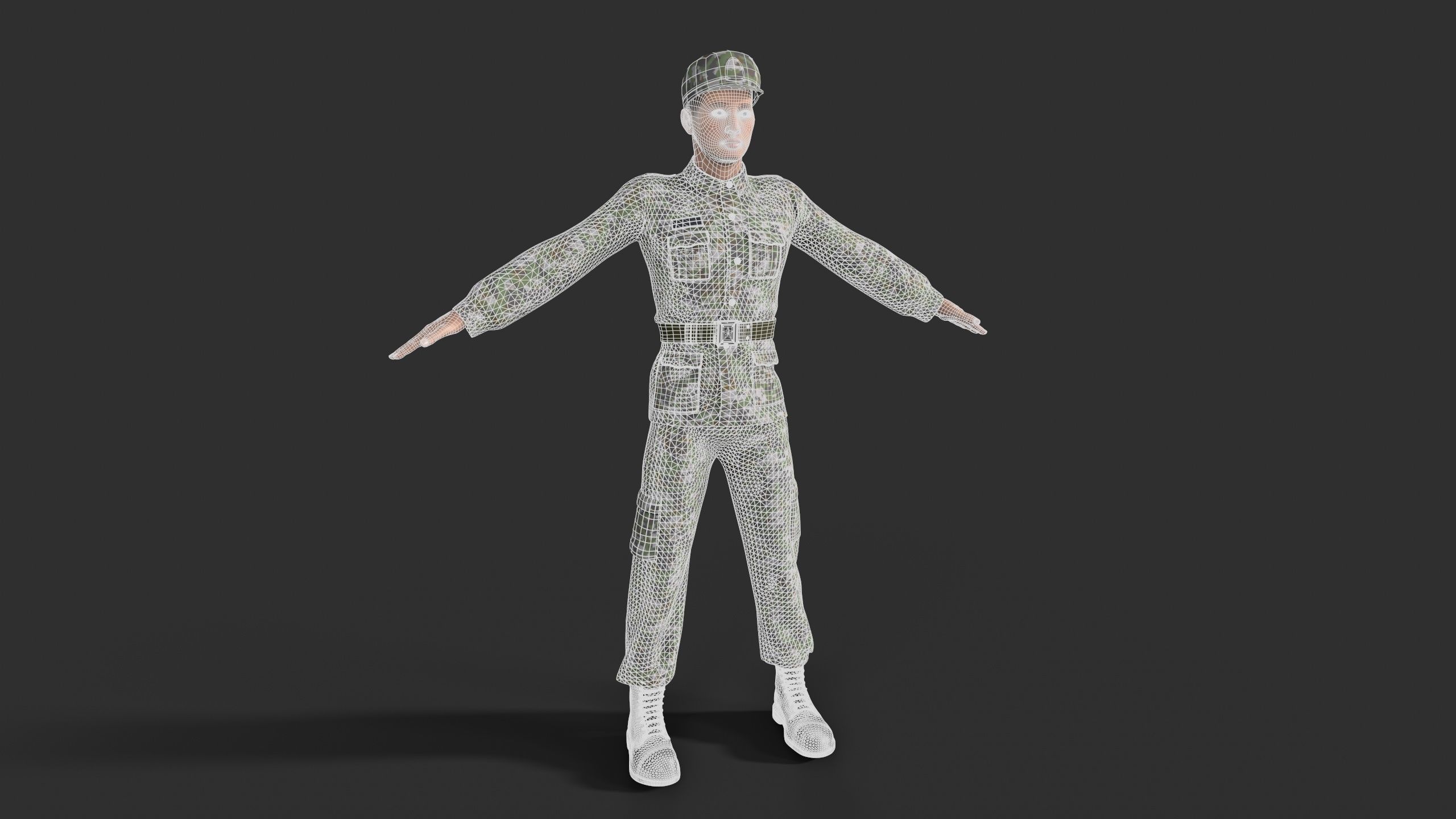 soldier Low-poly 3D model_8