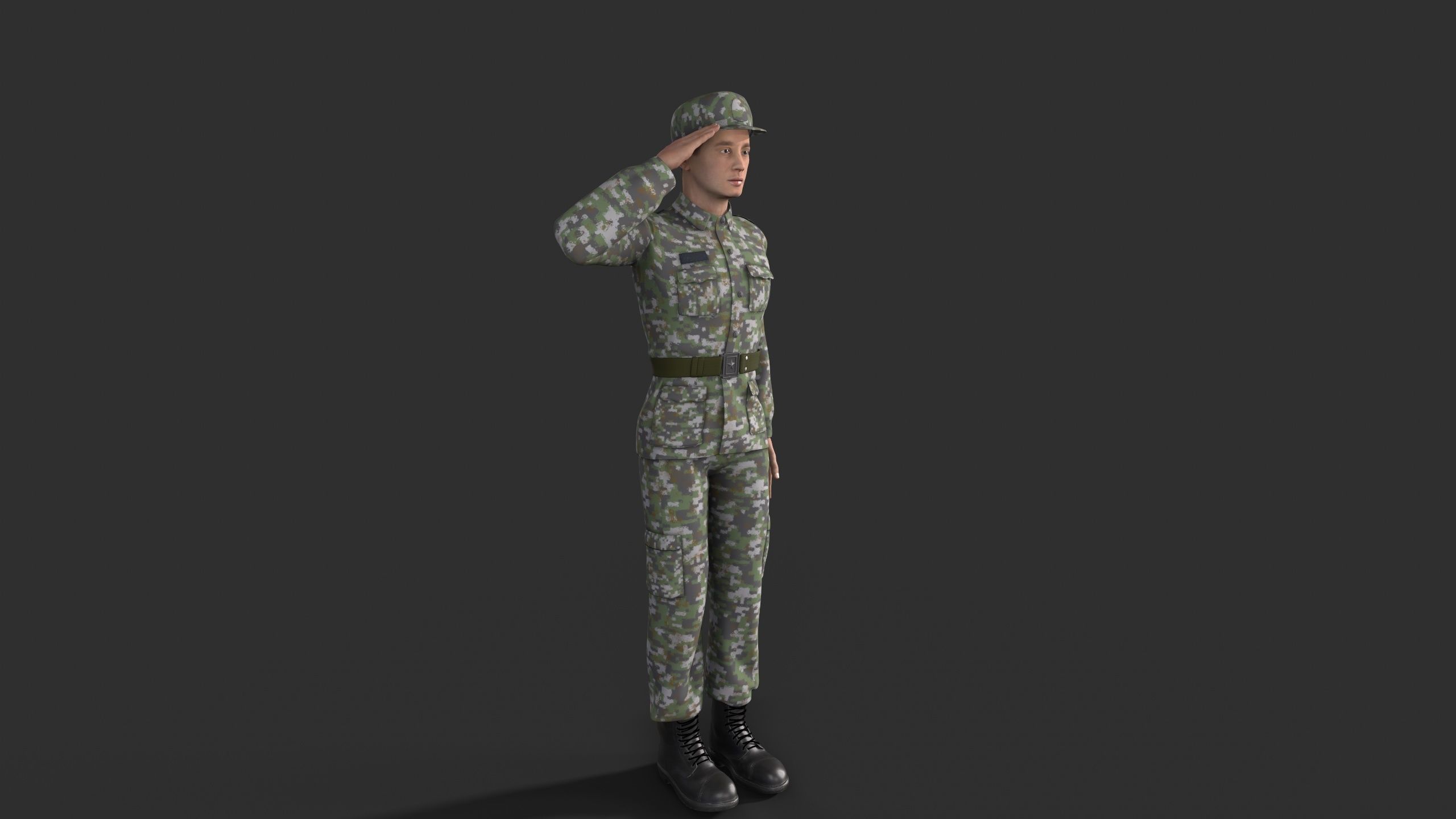 soldier Low-poly 3D model_5