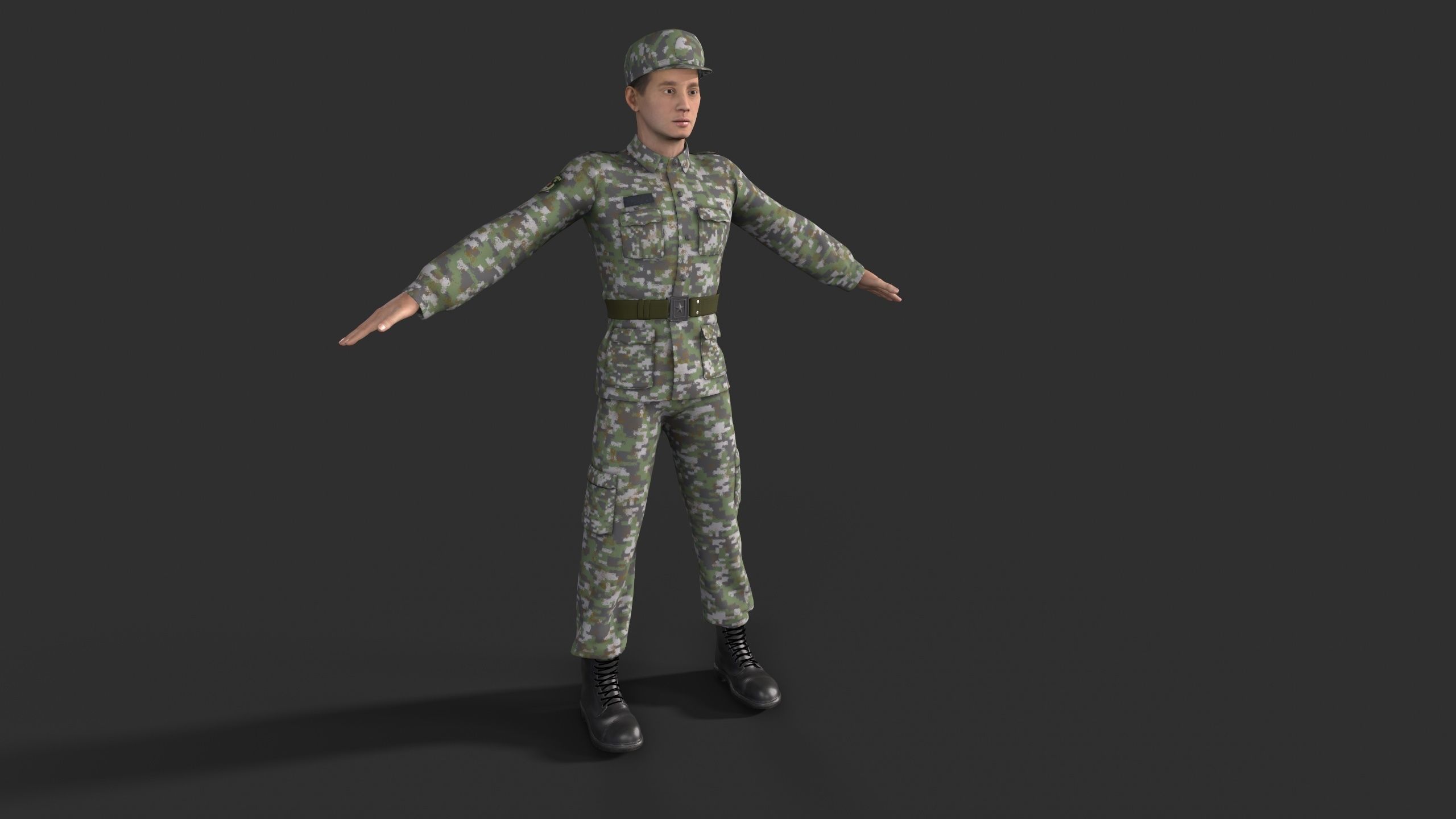 soldier Low-poly 3D model_1