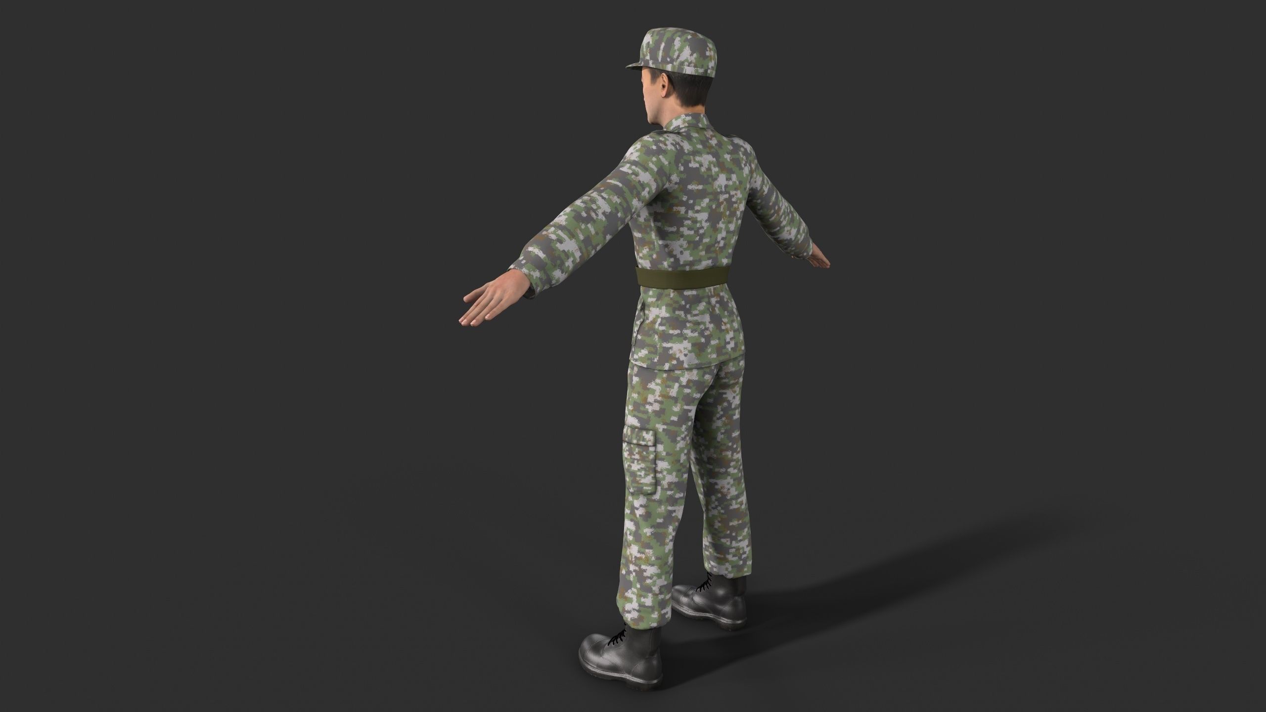 soldier Low-poly 3D model_2