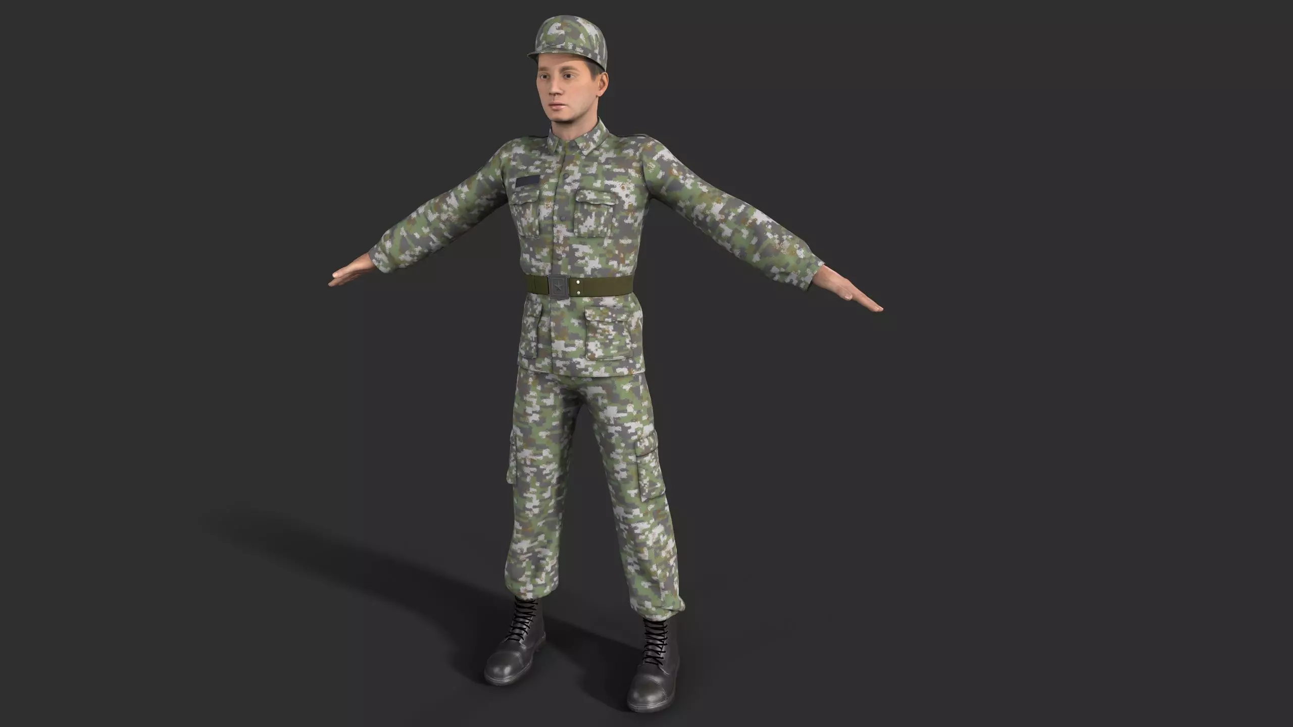 soldier Low-poly 3D model_0
