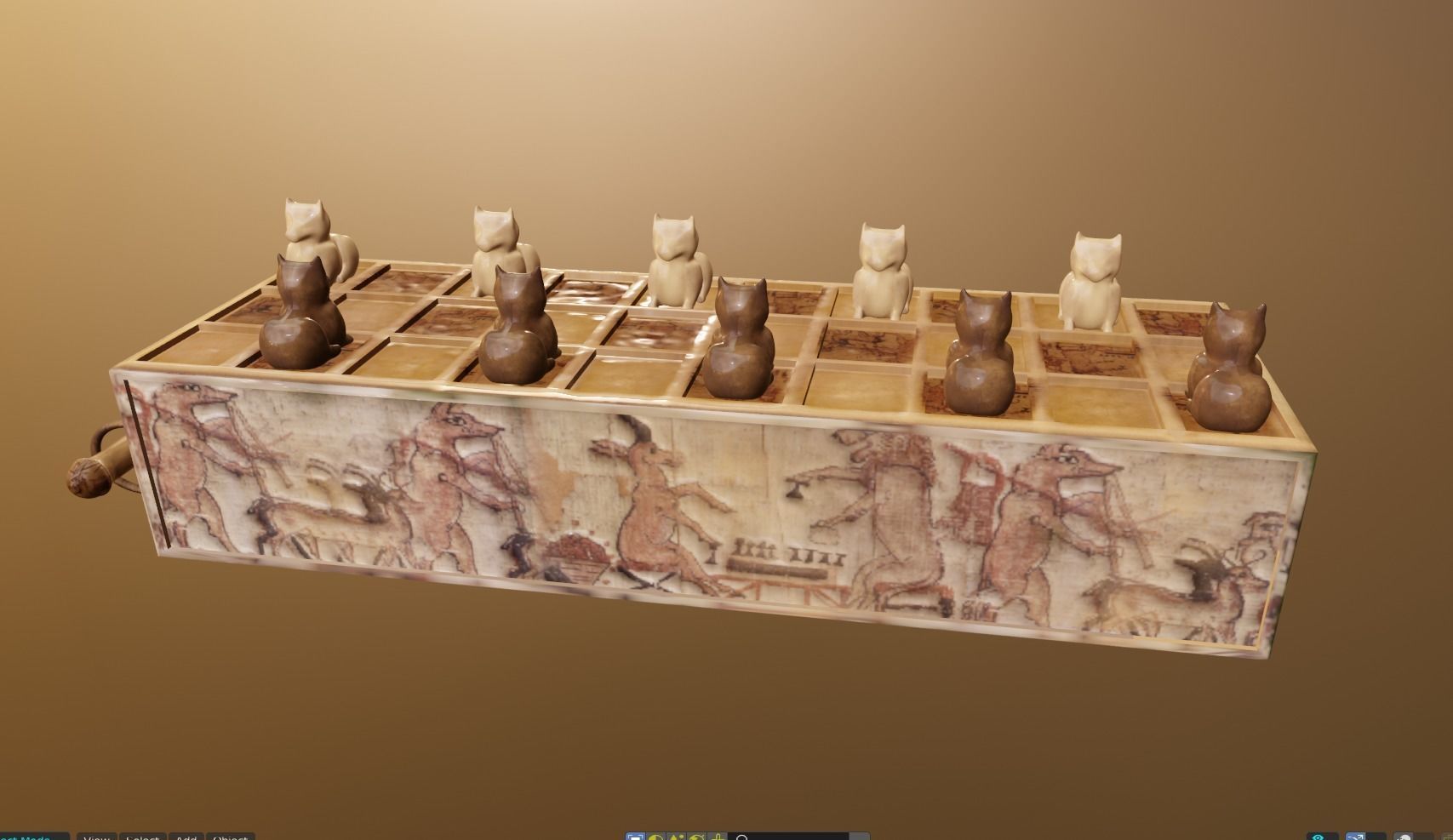 Senet 3D Model Ancient Egyptian Board Game Low-poly 3D model_5