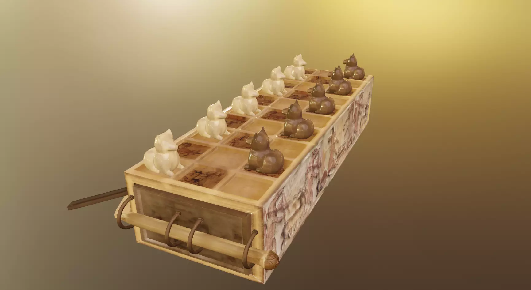 Senet 3D Model Ancient Egyptian Board Game Low-poly 3D model_0