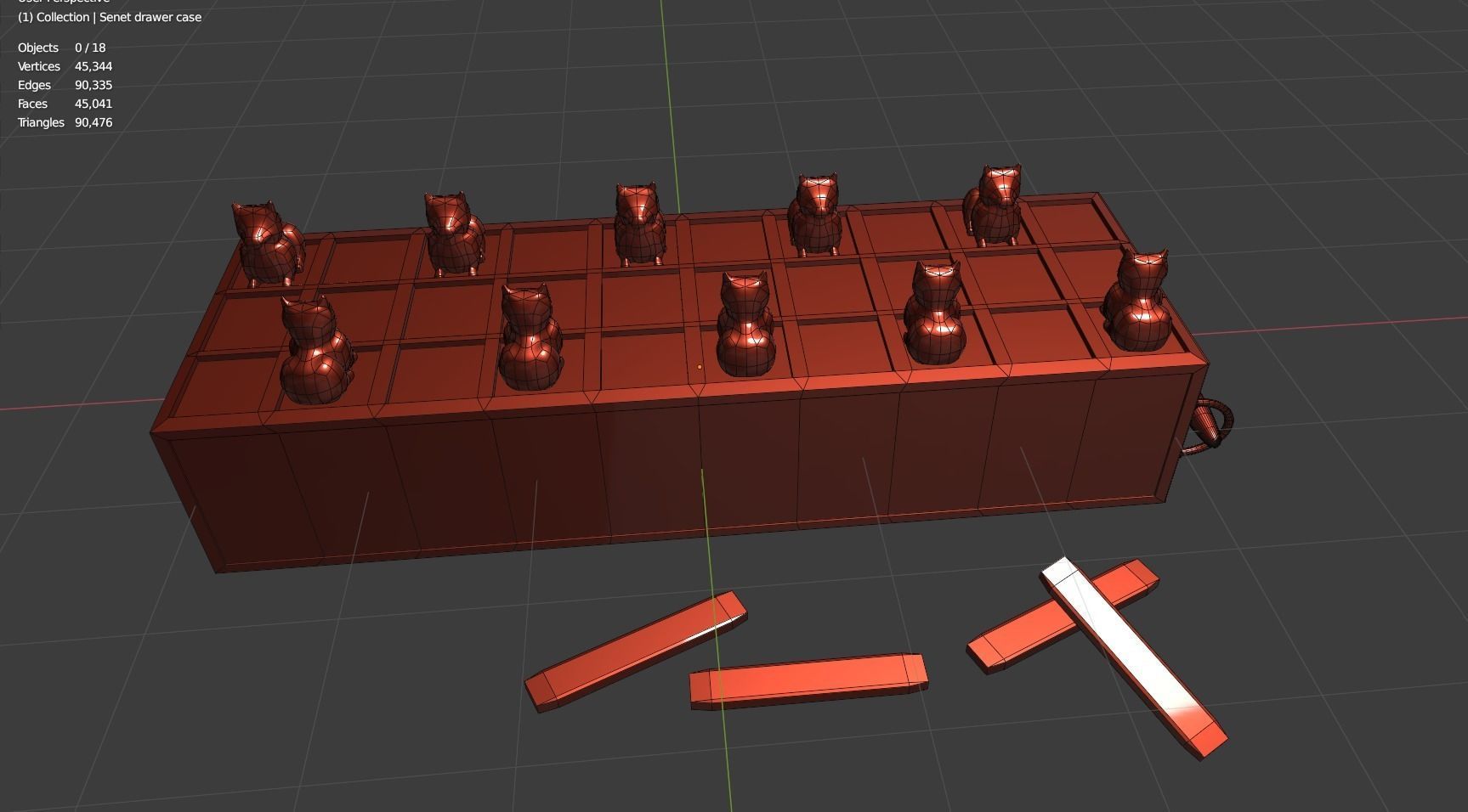 Senet 3D Model Ancient Egyptian Board Game Low-poly 3D model_7