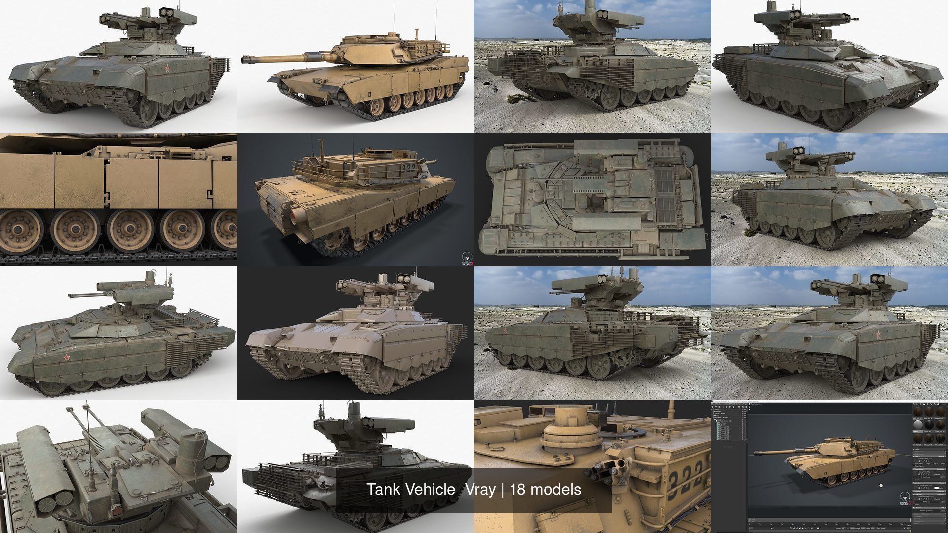 Tank Vehicle  Vray 3D Model Collection_13