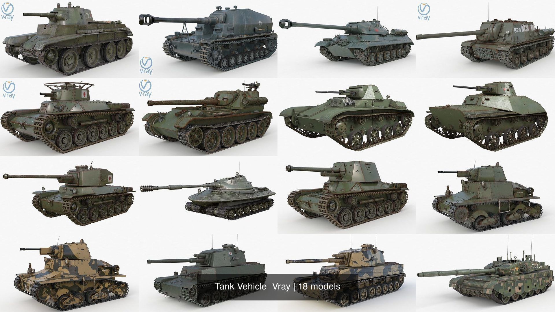 Tank Vehicle  Vray 3D Model Collection_11