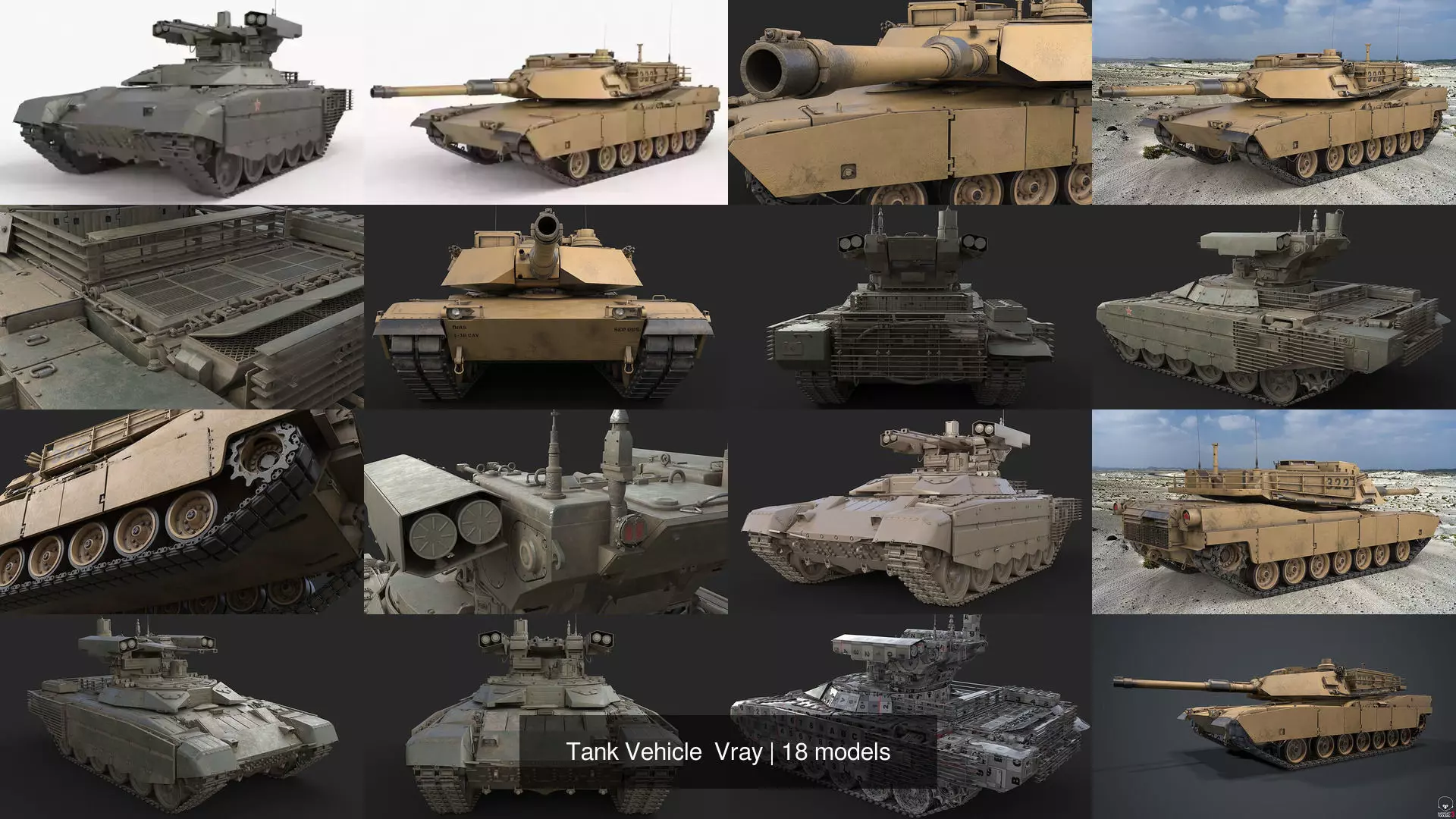 Tank Vehicle  Vray 3D Model Collection_10
