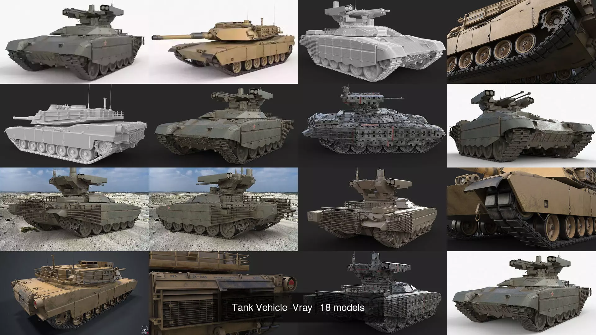Tank Vehicle  Vray 3D Model Collection_9