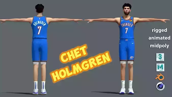 T-Pose Chet Holmgren Oklahoma City Thunder NBA 3D model