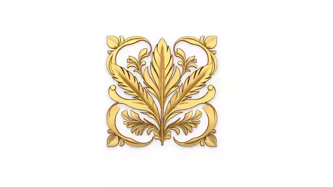 feather decor set wall mural 03 3D model